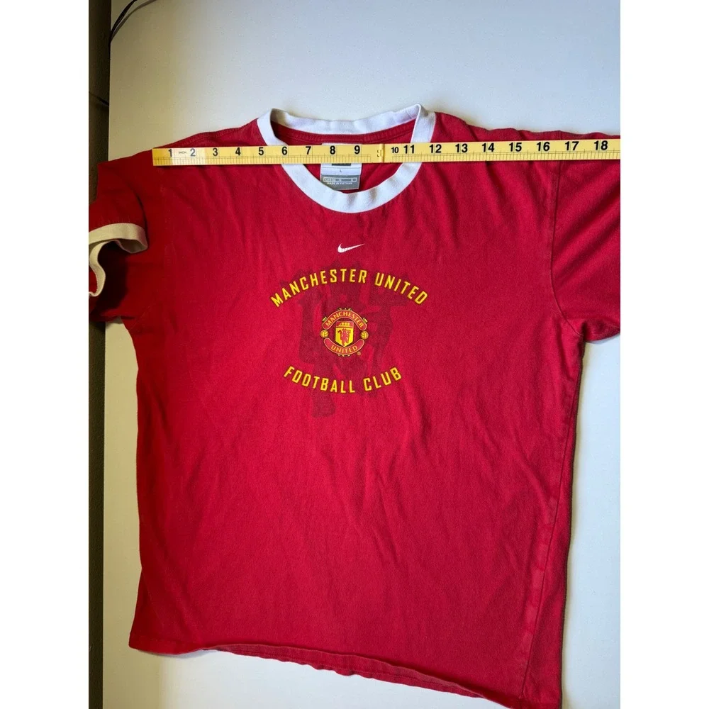 Nike Manchester United Football Club Ringer T Shirt Red Youth Large L 14 16